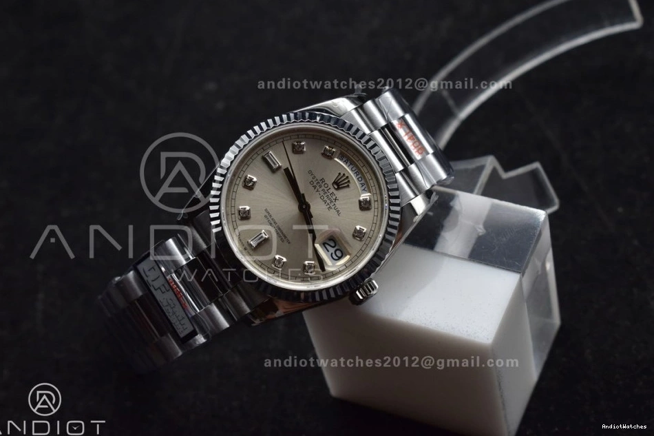 Steel Silver vr3255 Dial President 904L (Gain on Edition Breathable 36 Bracelet DayDate Weight) V5 690 SS Diamond Best QF 1003